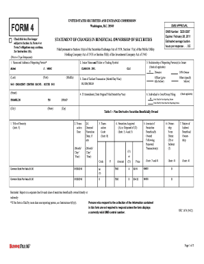 Form 4 Statement of Changes in Beneficial Ownership