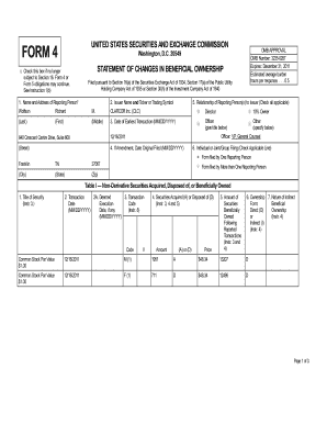 Form 4 Statement of Changes in Beneficial Ownership