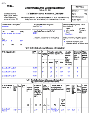 SEC Form 4 Statement of Changes in Beneficial Ownership