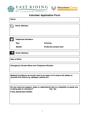 Volunteer Application Form