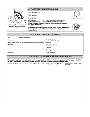 Employment Application Form
