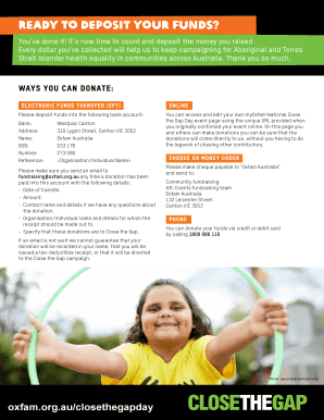 Oxfam Australia Donation Receipt Form
