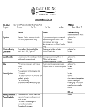 Family Support Practitioner Job Specification