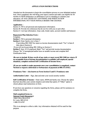 Federal Direct Consolidation Loan Application