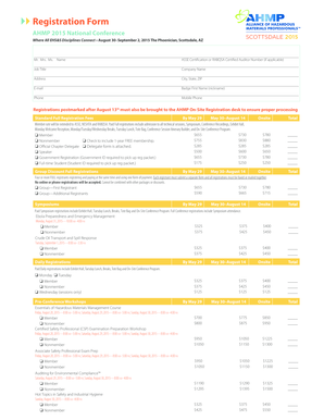 AHMP 2015 National Conference Registration Form
