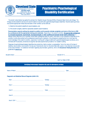 Disability Certification Form