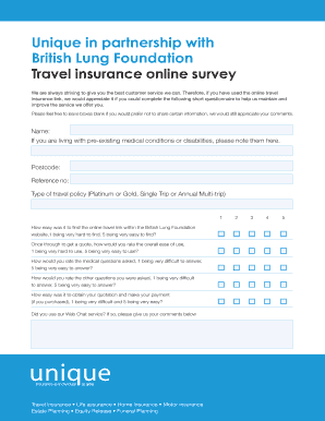 British Lung Foundation Travel Insurance Survey