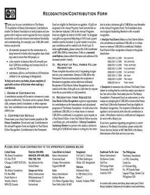 Rotary Fund Recognition Contribution Form