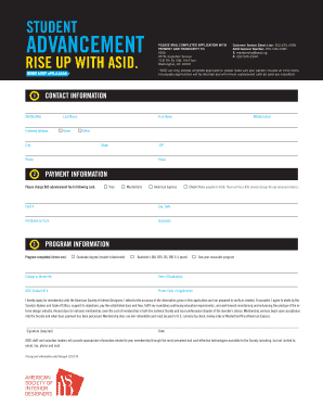 ASID Student Advancement Application