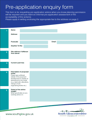UK Planning Permission Pre-Application Enquiry Form
