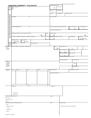 European Community Export Declaration Form