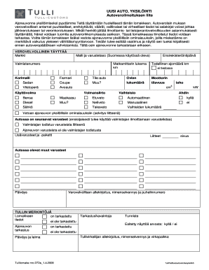 Finnish Vehicle Tax Declaration Form