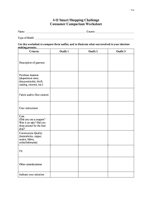 4-H Smart Shopping Challenge Form
