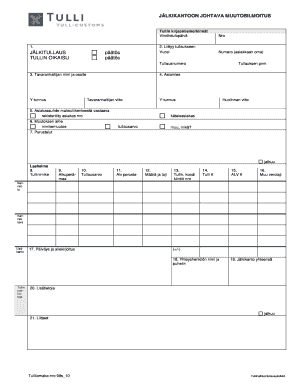 Customs Post-Declaration Change Notice