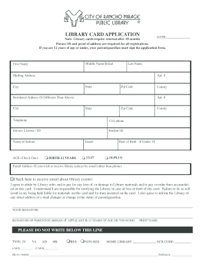 Library Card Application Form
