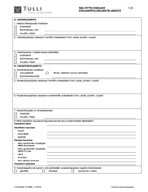Finnish Customs Form 263s