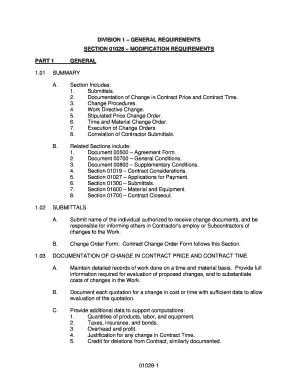 Contract Change Order Form