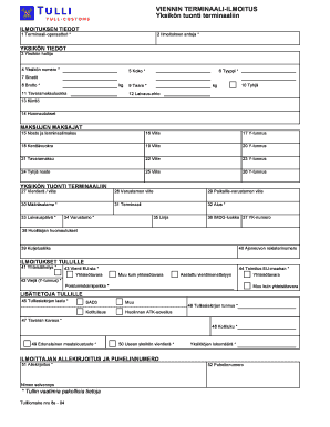 Finnish Customs Terminal Declaration Form
