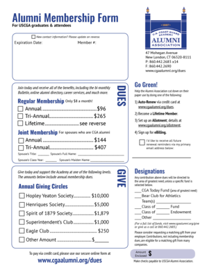 USCGA Alumni Membership Form