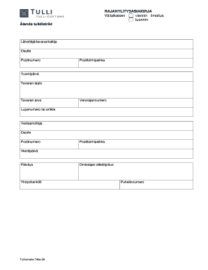 Temporary Export Declaration Form