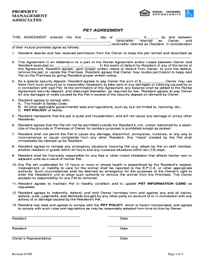 Pet Agreement Addendum