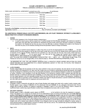 California Residential Lease Agreement