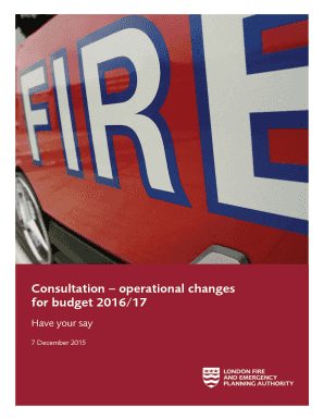 London Fire Budget Consultation 2016/17