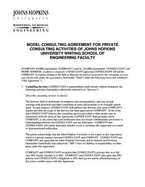 Consulting Agreement for Johns Hopkins University Faculty