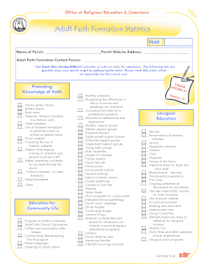 Adult Faith Formation Statistics Form