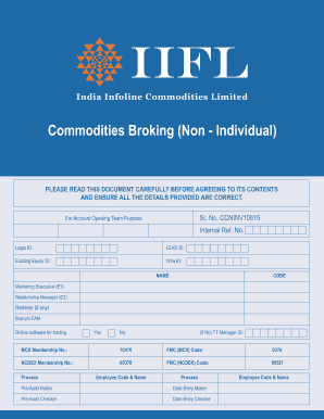Commodities Broking Account Opening Form