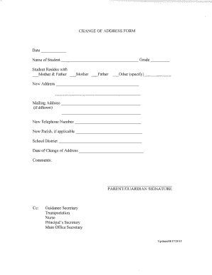 Change of Address Form