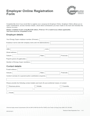Employer Online Registration Form