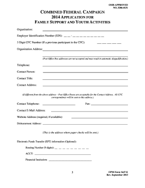 Combined Federal Campaign Application