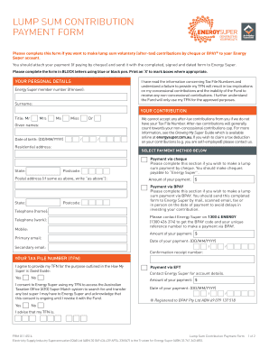 Lump Sum Contribution Payment Form
