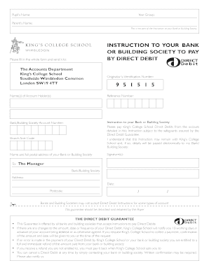 Direct Debit Instruction Form