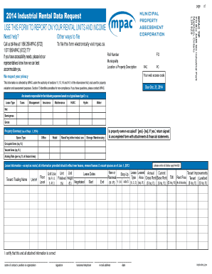2014 Industrial Rental Data Request Form