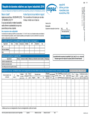 Requête de données relatives aux loyers industriels 2014
