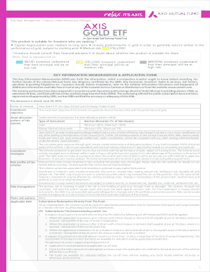 Axis Gold ETF Application Form