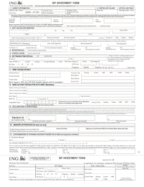 SIP Investment Form
