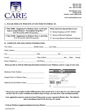 CARE Medicare Supplement Enrollment Form