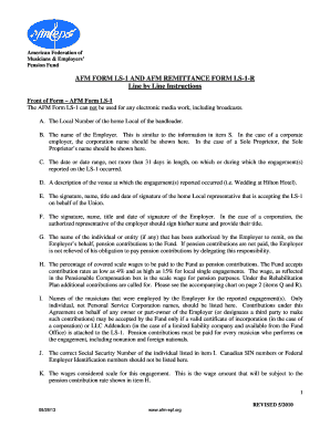 AFM Form LS-1 Pension Contribution