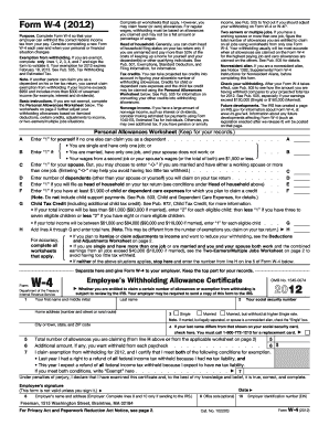 Form W-4 Employee's Withholding Allowance Certificate