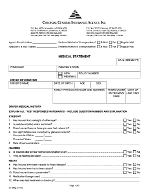 Utah Driver Medical Statement Form