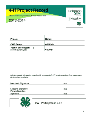 Citizenship Washington Focus 3rd Year Record Book - weld4h