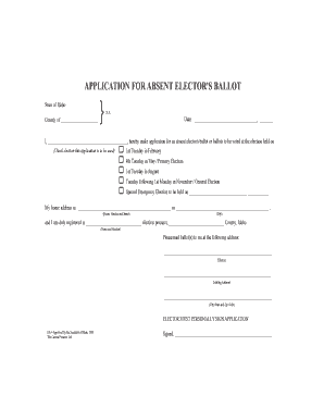 Idaho Absent Elector's Ballot Application