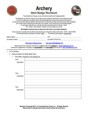 Archery Merit Badge Workbook