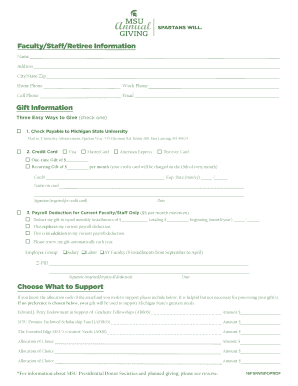 Michigan State University Donation Form