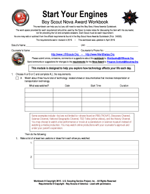 Boy Scout Nova Award Workbook