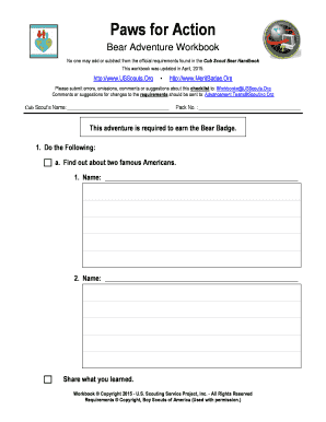 Bear Adventure Workbook