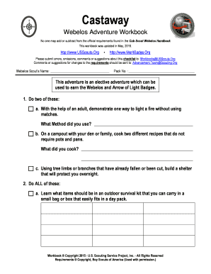 Castaway Webelos Adventure Workbook